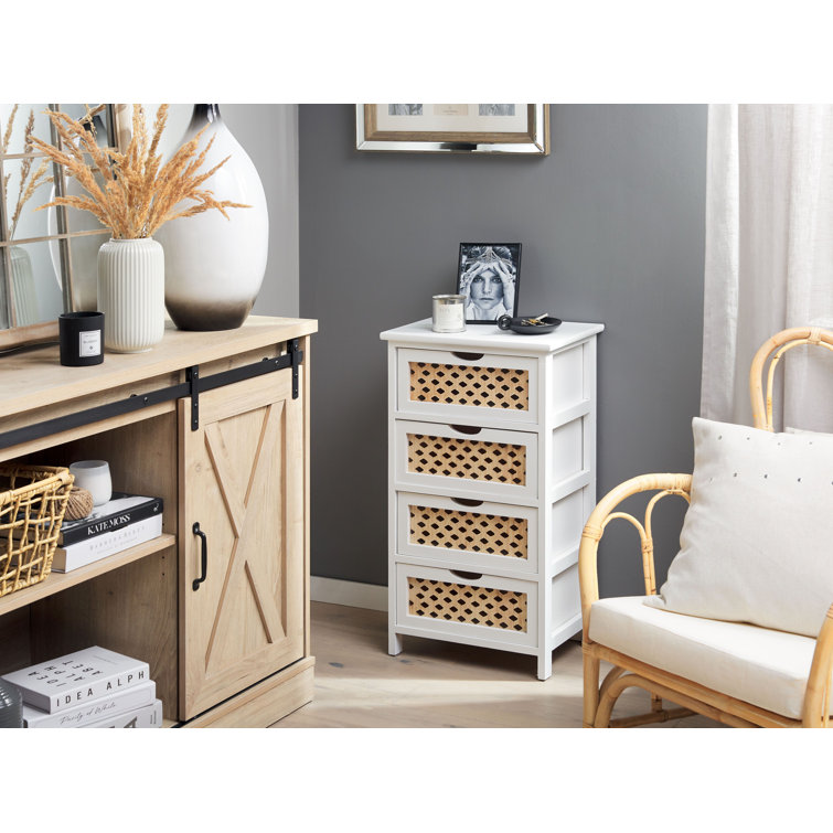 White 4 deals drawer bedside table